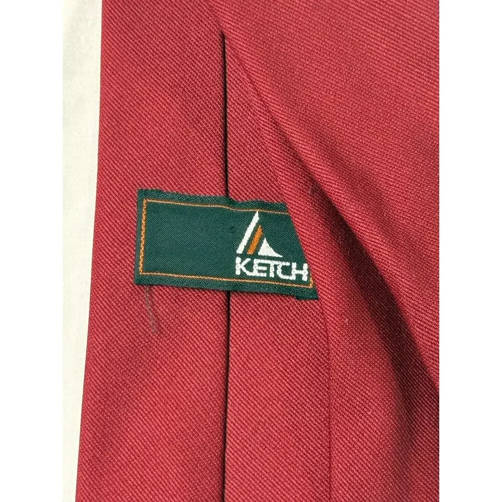 Lot of 3 Men's Dress Ties Navy Foulard + Solid Red Silk Accents Envoy Ketch